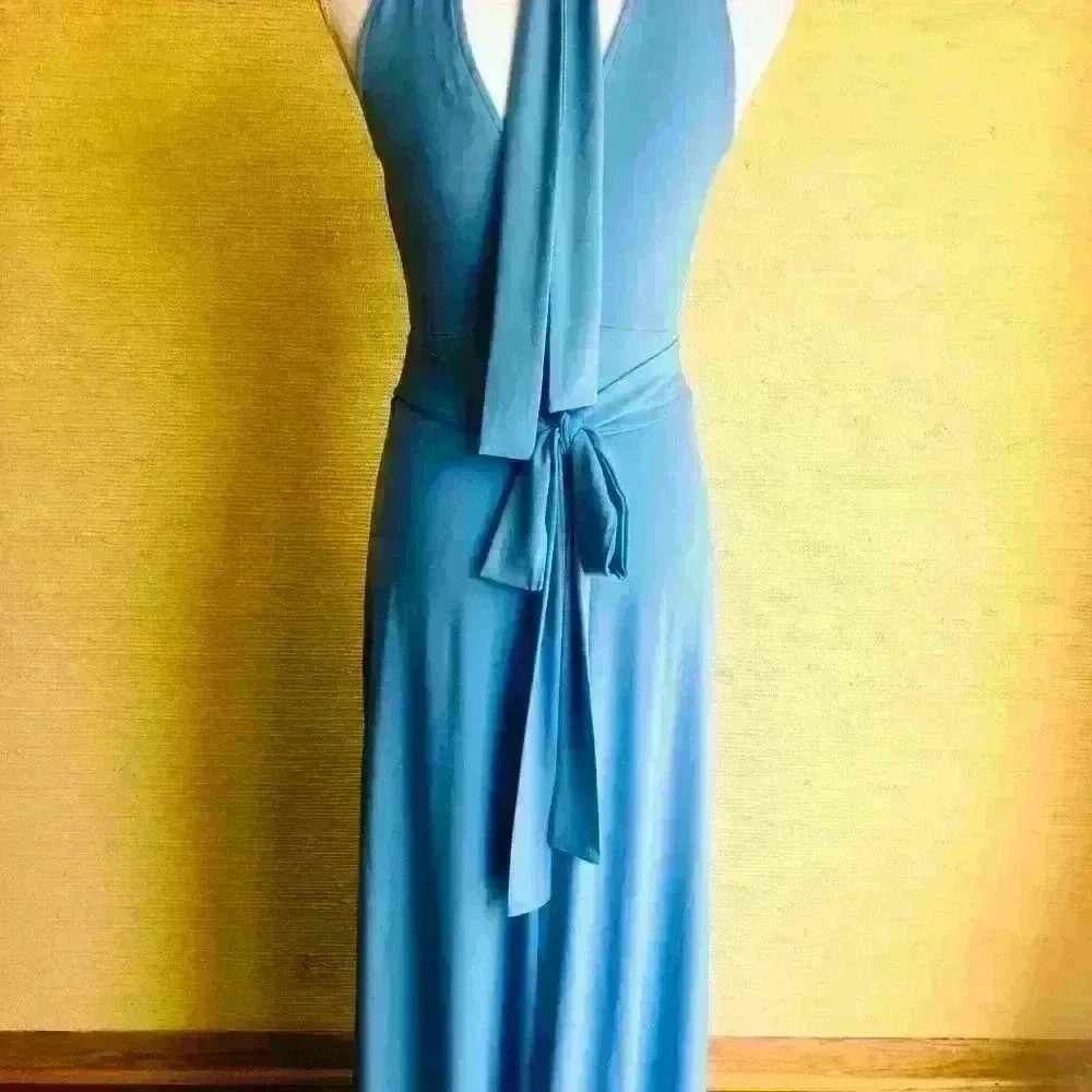 NEW! New York & Company Neck Tie Maxi Dress. - Picture 6 of 8
